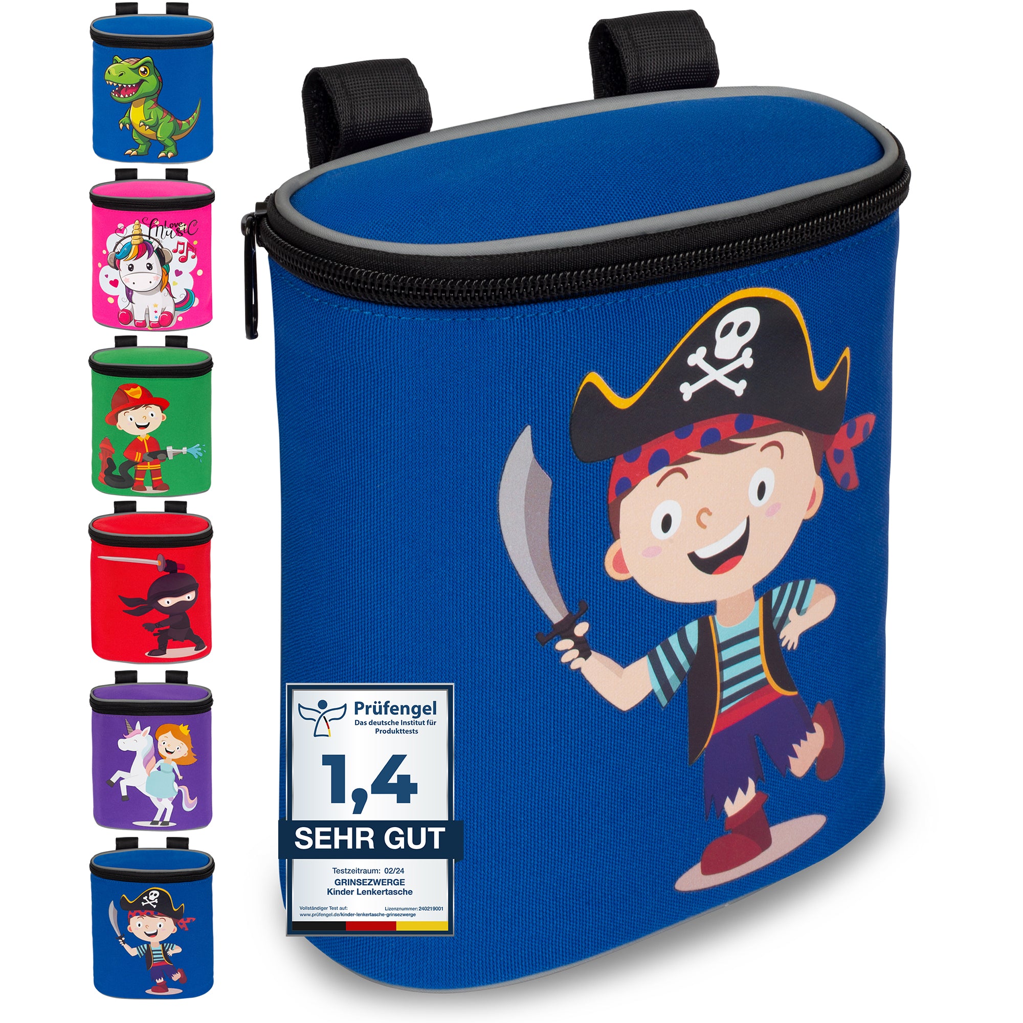 Niedliche Kinder Lenkertasche mit Deckel fürs Fahrrad und Laufrad